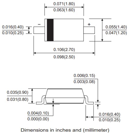 Mechanical Drawing - Comchip Technology BAS321-HF Fast Switching Diode